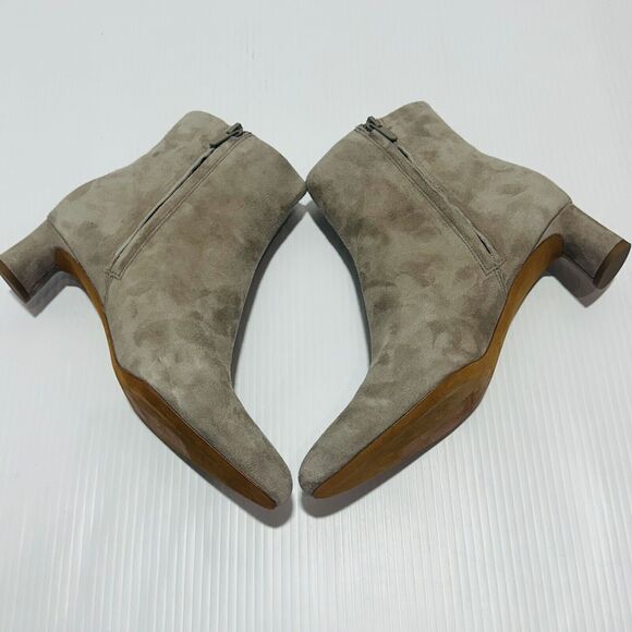 Vince Hilda Women's US 9M Zip Bootie Lt Woodsmoke Suede Pointed Toe Ankle Boots - Picture 9 of 16